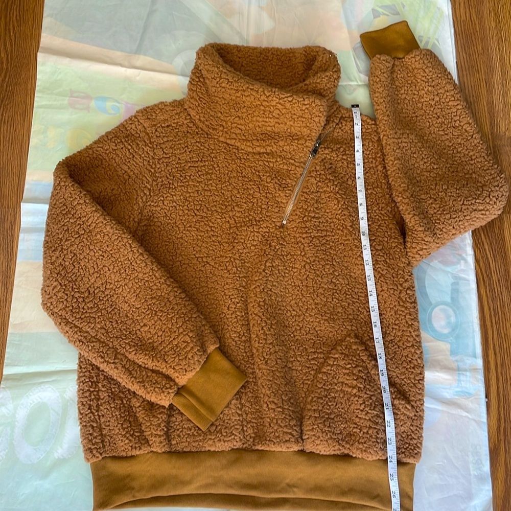 EPretty Sherpa soft comfy pullover jacket sweatshirt- Size L NEW - Picture 3 of 9